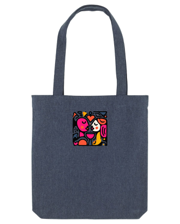 IUBIRE - INIMA - CUPLU  - GEOMETRIC - CUBIST Midnight Blue
