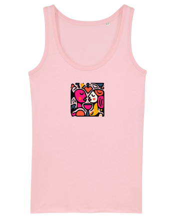 IUBIRE - INIMA - CUPLU  - GEOMETRIC - CUBIST Cotton Pink