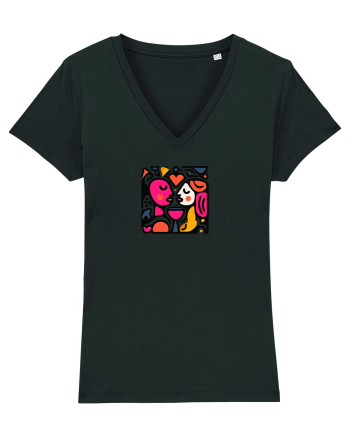 IUBIRE - INIMA - CUPLU  - GEOMETRIC - CUBIST Black
