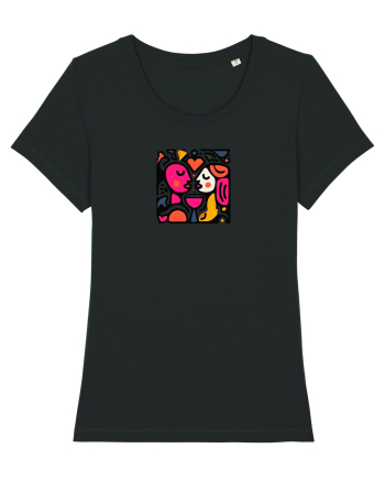 IUBIRE - INIMA - CUPLU  - GEOMETRIC - CUBIST Black