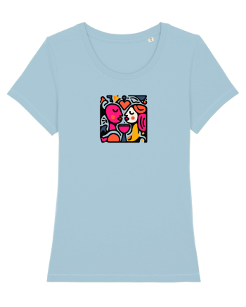 IUBIRE - INIMA - CUPLU  - GEOMETRIC - CUBIST Sky Blue
