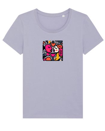 IUBIRE - INIMA - CUPLU  - GEOMETRIC - CUBIST Lavender