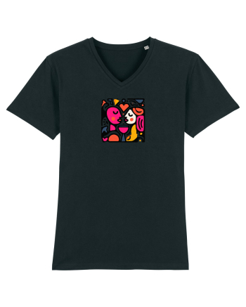 IUBIRE - INIMA - CUPLU  - GEOMETRIC - CUBIST Black