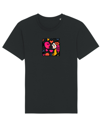 IUBIRE - INIMA - CUPLU  - GEOMETRIC - CUBIST Black
