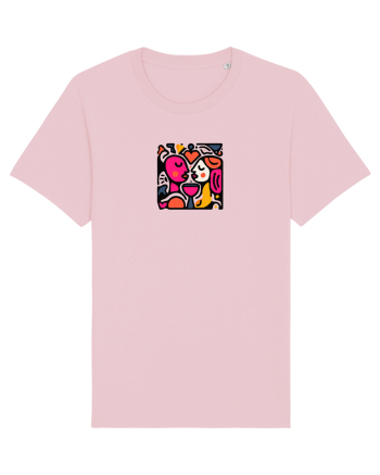 IUBIRE - INIMA - CUPLU  - GEOMETRIC - CUBIST Cotton Pink