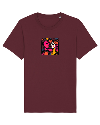 IUBIRE - INIMA - CUPLU  - GEOMETRIC - CUBIST Burgundy