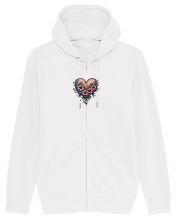 DRAGOBETE - VALENTINE`S DAY - INIMA - FLORI stil tatuaj White