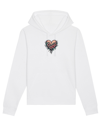 DRAGOBETE - VALENTINE`S DAY - INIMA - FLORI stil tatuaj White