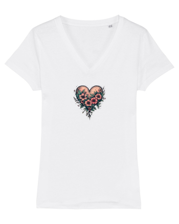 DRAGOBETE - VALENTINE`S DAY - INIMA - FLORI stil tatuaj White