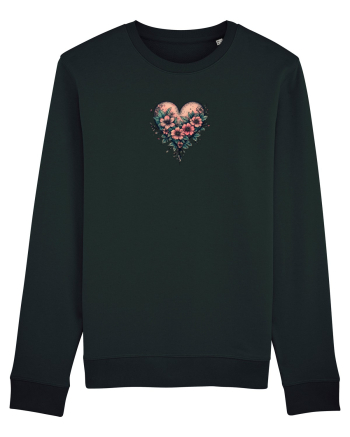 DRAGOBETE - VALENTINE`S DAY - INIMA - FLORI stil tatuaj Black