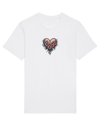 DRAGOBETE - VALENTINE`S DAY - INIMA - FLORI stil tatuaj White