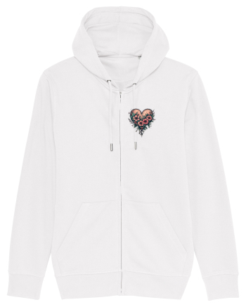 DRAGOBETE - VALENTINE`S DAY - INIMA - FLORI stil tatuaj - lateral White