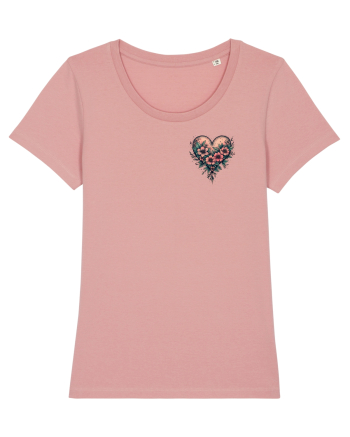DRAGOBETE - VALENTINE`S DAY - INIMA - FLORI stil tatuaj - lateral Canyon Pink