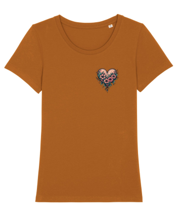 DRAGOBETE - VALENTINE`S DAY - INIMA - FLORI stil tatuaj - lateral Roasted Orange