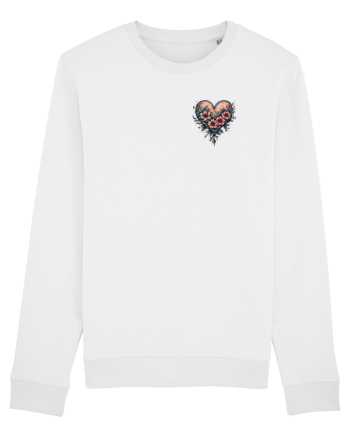 DRAGOBETE - VALENTINE`S DAY - INIMA - FLORI stil tatuaj - lateral White
