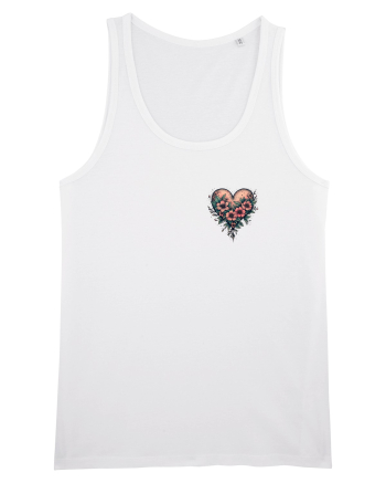 DRAGOBETE - VALENTINE`S DAY - INIMA - FLORI stil tatuaj - lateral White
