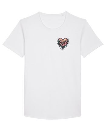 DRAGOBETE - VALENTINE`S DAY - INIMA - FLORI stil tatuaj - lateral White