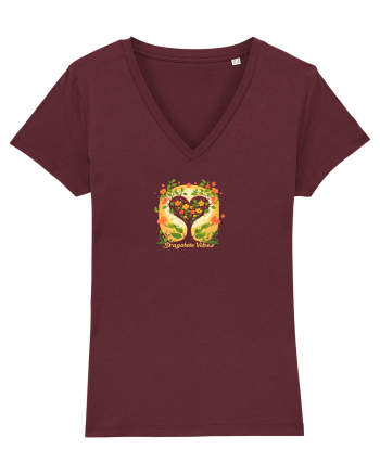 DRAGOBETE VIBES - INIMA - COPAC - FLORI - TRADITIONAL - ROMANESC Burgundy