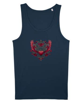  FLORI - INIMA  -  TRANDAFIRI  - ARIPI -  IUBIRE - GOTH - PUNK - ALTERNATIV Navy