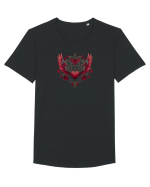  FLORI - INIMA  -  TRANDAFIRI  - ARIPI -  IUBIRE - GOTH - PUNK - ALTERNATIV Tricou mânecă scurtă guler larg Bărbat Skater