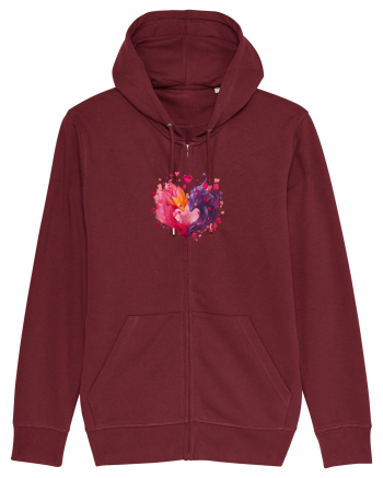  INIMA  -  IUBIRE - DRAGONI - YIN YANG - ACUARELA Burgundy