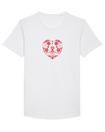  INIMA  -  IUBIRE -CUSATURA - BRODERIE - TRADITIONAL - ROMANESC White