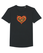  INIMA  -  IUBIRE - ARTA JAPONEZA - FLORI Tricou mânecă scurtă guler larg Bărbat Skater