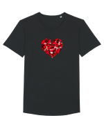  INIMA  -  IUBIRE - ARTA - PIATRA PRETIOASA - ABSTRACT Tricou mânecă scurtă guler larg Bărbat Skater