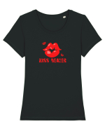  INIMA  -  IUBIRE - KISS DEALER Tricou mânecă scurtă guler larg fitted Damă Expresser