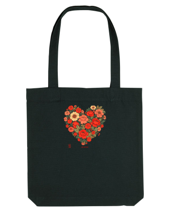 LOVE BLOSSOMS -  INIMA  -  IUBIRE - ARTA JAPONEZA - FLORI Black