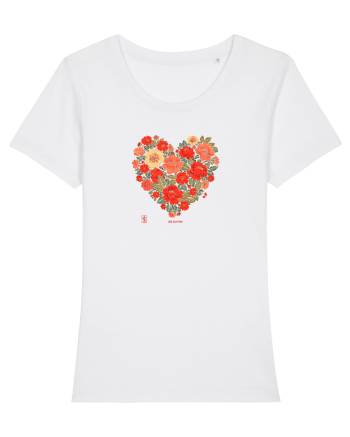 LOVE BLOSSOMS -  INIMA  -  IUBIRE - ARTA JAPONEZA - FLORI White