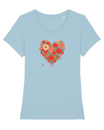 LOVE BLOSSOMS -  INIMA  -  IUBIRE - ARTA JAPONEZA - FLORI Sky Blue
