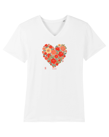 LOVE BLOSSOMS -  INIMA  -  IUBIRE - ARTA JAPONEZA - FLORI White