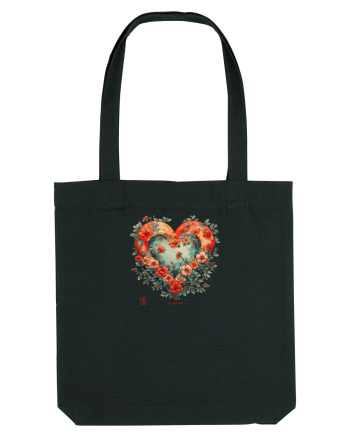 LOVE BLOSSOMS - SAKURA - FLORI CIRES -  INIMA  -  IUBIRE - ARTA JAPONEZA Black
