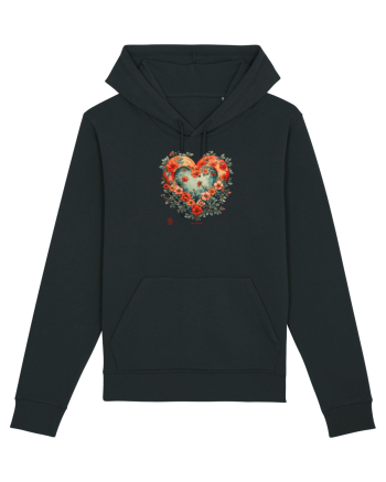 LOVE BLOSSOMS - SAKURA - FLORI CIRES -  INIMA  -  IUBIRE - ARTA JAPONEZA Black