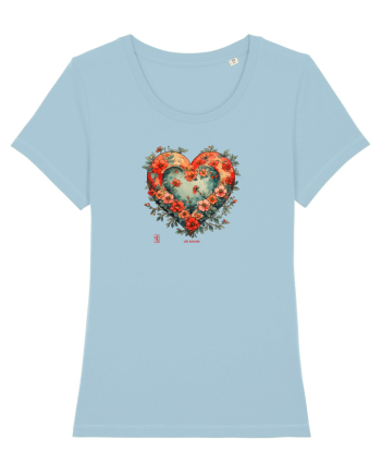 LOVE BLOSSOMS - SAKURA - FLORI CIRES -  INIMA  -  IUBIRE - ARTA JAPONEZA Sky Blue