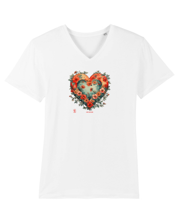 LOVE BLOSSOMS - SAKURA - FLORI CIRES -  INIMA  -  IUBIRE - ARTA JAPONEZA White