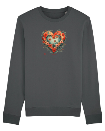 LOVE BLOSSOMS - SAKURA - FLORI CIRES -  INIMA  -  IUBIRE - ARTA JAPONEZA Anthracite