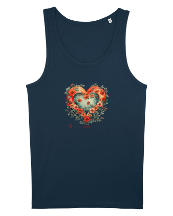 LOVE BLOSSOMS - SAKURA - FLORI CIRES -  INIMA  -  IUBIRE - ARTA JAPONEZA Navy