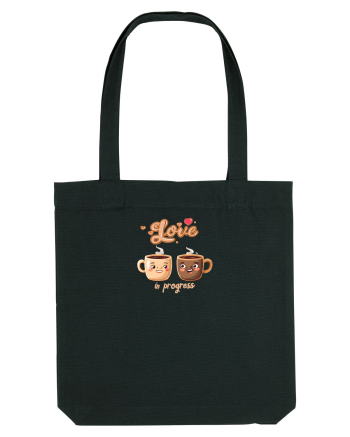 LOVE  IN PROGRESS - CESTI CAFEA - CEAI - CUPLU - INIMA Black