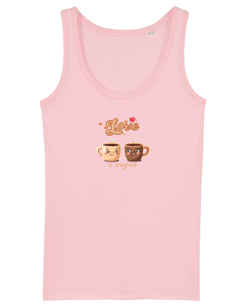 LOVE  IN PROGRESS - CESTI CAFEA - CEAI - CUPLU - INIMA Cotton Pink