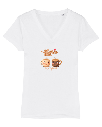 LOVE  IN PROGRESS - CESTI CAFEA - CEAI - CUPLU - INIMA White