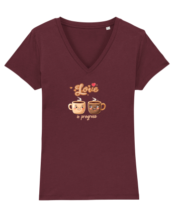 LOVE  IN PROGRESS - CESTI CAFEA - CEAI - CUPLU - INIMA Burgundy