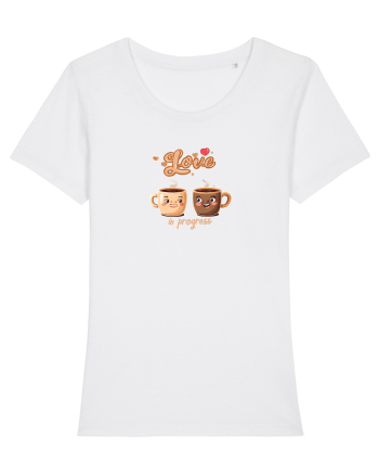 LOVE  IN PROGRESS - CESTI CAFEA - CEAI - CUPLU - INIMA White