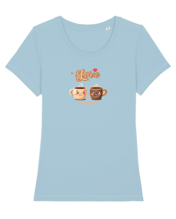 LOVE  IN PROGRESS - CESTI CAFEA - CEAI - CUPLU - INIMA Sky Blue