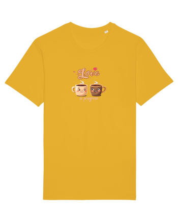 LOVE  IN PROGRESS - CESTI CAFEA - CEAI - CUPLU - INIMA Spectra Yellow