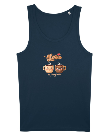 LOVE  IN PROGRESS - CESTI CAFEA - CEAI - CUPLU - INIMA Navy