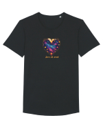 LOVE IS ALL AROUND - INIMA - MUNTI - BRAZI - NATURA - GALAXIE - STELE Tricou mânecă scurtă guler larg Bărbat Skater