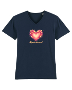 LOVE IS ALL AROUND - INIMA -- GALAXIE - STELE Tricou mânecă scurtă guler V Bărbat Presenter