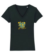LOVE IS ALL AROUND - INIMA -- GALAXIE - STELE 3 Tricou mânecă scurtă guler V Damă Evoker